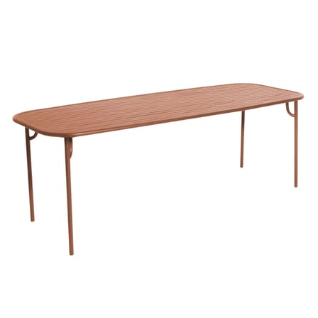 Tavolo rettangolare Week-end Large metallo marrone / 220 x 85 cm - Alluminio - Petite Friture