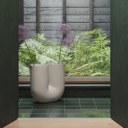 Vase Kink Large céramique beige / Earnest Studio, 2018 - H 39 cm - Muuto