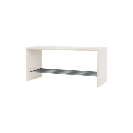 Banc Montsk bois blanc / Rangement chaussures - L 100 cm - MONTANA
