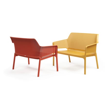 Banc avec dossier Net orange / Empilable - L 116 cm - NARDI
