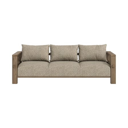 Divano convertibile Bare tessuto legno grigio / Letto 1 persona - L 225 cm - KARUP