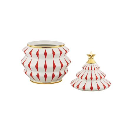 Boîte à biscuits Delight céramique rouge / Décoré à la main - Ø 19 x H 28 cm - Alessi