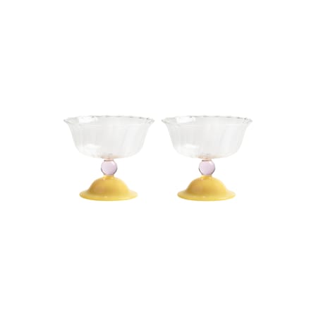 Tulip Bowl glass yellow / Set of 2 - & klevering