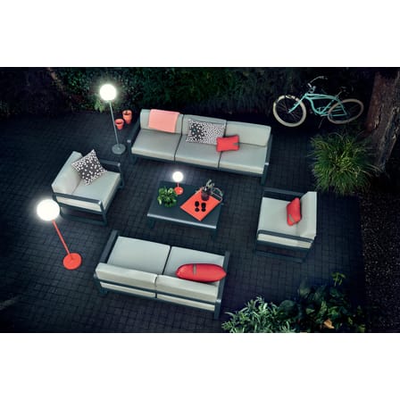 Canapé de jardin 2 places Bellevie métal tissu violet beige / L 160 cm - Tissu taupe grisé - Fermob