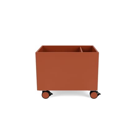 Coffre à roulettes Colour Box II bois orange / 46.8 x 35,4 x H 37.8 cm - MONTANA