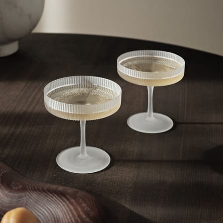Set de 2 coupes à champagne Ripple / Verre strié - Ferm Living