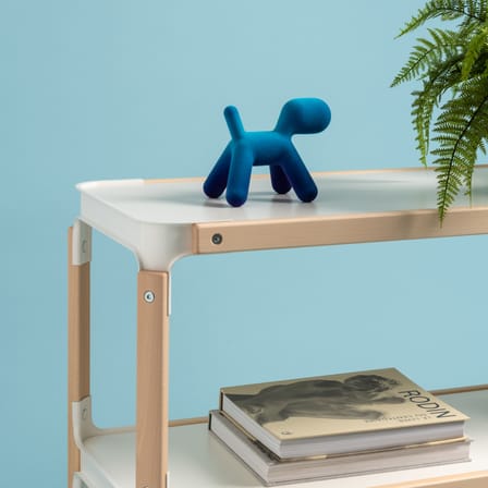 Décoration Puppy XS Floqué tissu bleu / Effet velours - L 18,5 cm - Eero Aarnio, 2003 - Magis