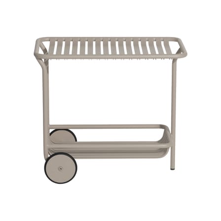 Desserte Week-end métal beige / Aluminium - Roulettes - Petite Friture