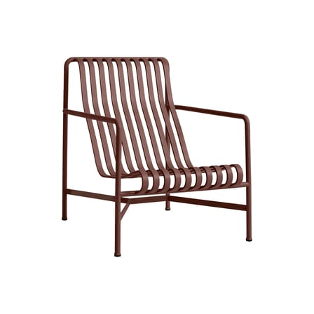 Fauteuil bas Palissade métal rouge / Dossier haut - Bouroullec, 2016 - Hay