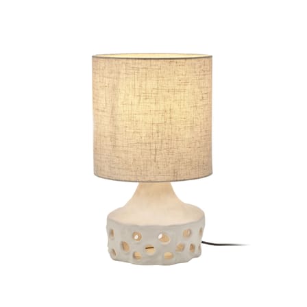 Lampada da tavolo Oya 02 tessuto ceramica beige / Gres & tessuto - Ø 25 x H 42 cm - Serax