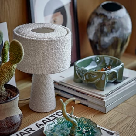 Lampe de table Emmie / Ø 20 x H 30 cm - Tissu bouclette - Bloomingville