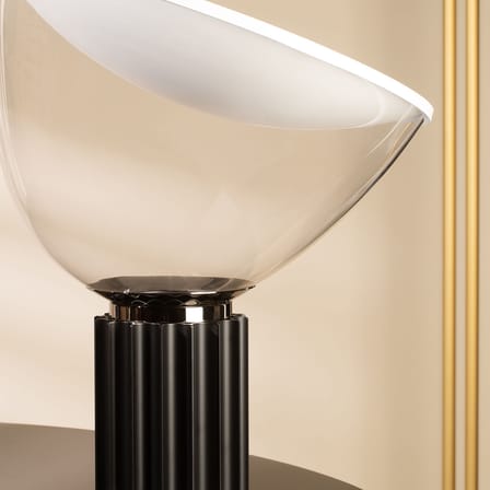 Lampe de table Taccia LED Small verre noir /  H 48 cm - Castiglioni, 1962 - Flos