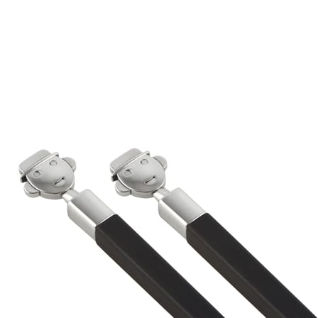 Set de 2 baguettes Alessandro M. Stick bois noir / Avec support - Alessi