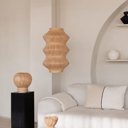 Sospensione Barbados legno beige / Ø 40 x H 67 cm - Bambù - GOOD&MOJO