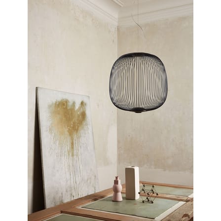Sospensione Spokes 2 Small metallo grigio nero / LED - Ø  52 x H 52 cm - Foscarini