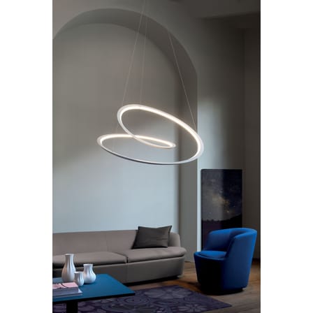 Suspension Kepler Uplight LED métal blanc / Ø 110 cm - Lumière vers le haut - Nemo