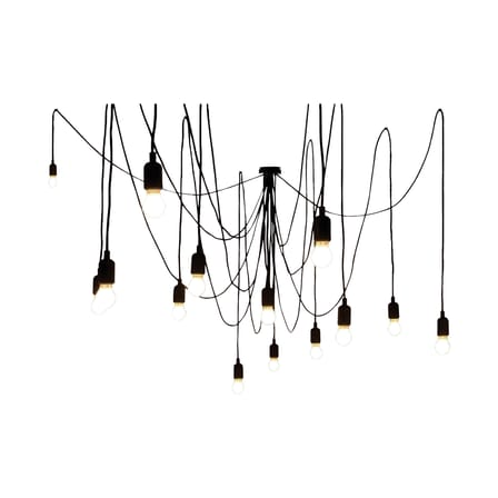 Suspension Maman Dimmable plastique noir / 14 ampoules LED incluses - Compatible variateur - Seletti