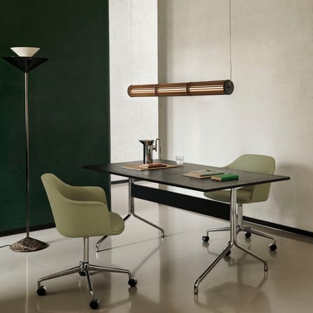 Suspension Numbra TY1 LED bois / L 122 cm - Position horizontale ou verticale - &tradition