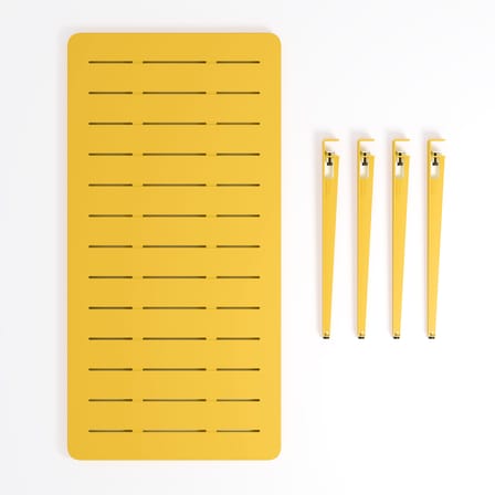 Table rectangulaire Midi métal jaune / 160 x 80 cm - 6 personnes - TIPTOE