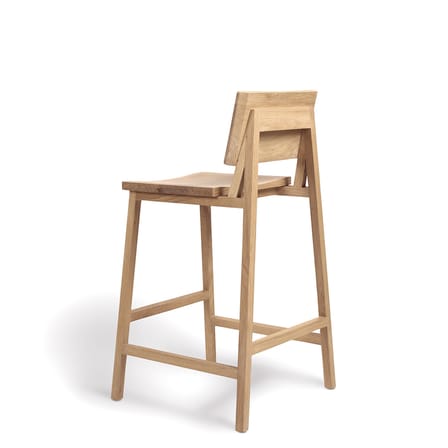 Tabouret de bar N3 bois naturel / H 66 cm - Chêne massif - Ethnicraft