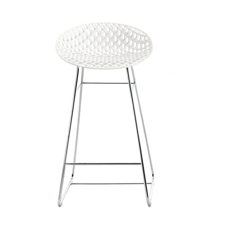 Tabouret de bar Smatrik plastique blanc / Indoor - H 65 cm - Kartell