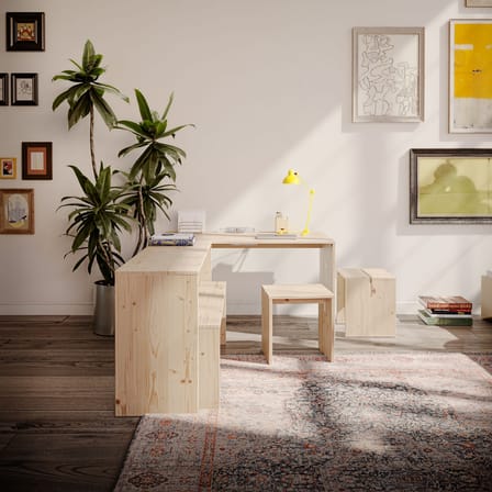 Tabouret Join-In bois naturel / Table d'appoint - KARUP