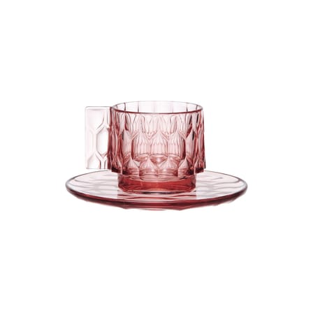 Tasse à café Jellies Family plastique rose / Set tasse + soucoupe - Kartell