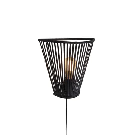 Applique avec prise Merapi bois noir / bambou / L 30 x H 30 cm - GOOD&MOJO