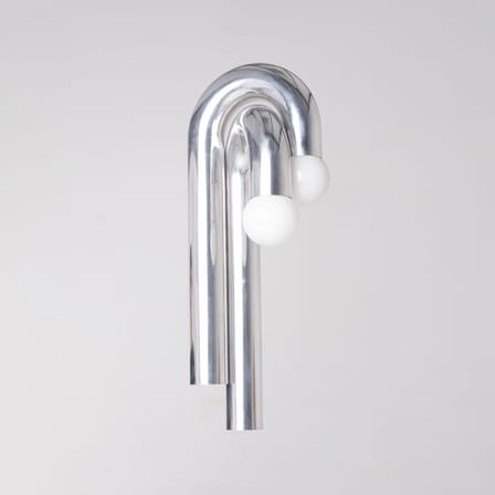 Applique avec prise Potence Double métal argent / H 110 cm - Axel Chay