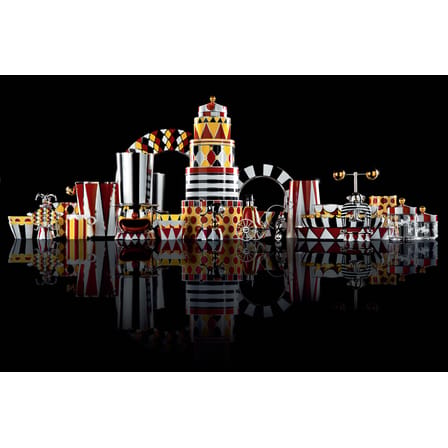 Bocal hermétique Circus métal verre rouge blanc transparent / 100 cl - Alessi