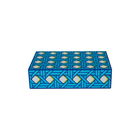Boîte Basketweave Large bois bleu / 30 x 20 cm x H 8 cm - Jonathan Adler
