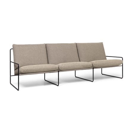 Canapé de jardin 3 places Desert tissu beige pieds noirs / L 233 cm - Ferm Living
