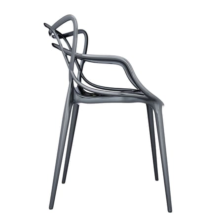 Chaise empilable Masters plastique titane / Métallisé - Philippe Starck, 2010 - Kartell