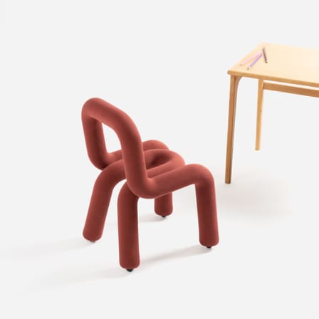 Chaise enfant Mini Bold tissu marron / Rembourrée - Moustache