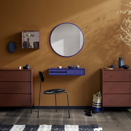 Coiffeuse Makeup bois bleu / Console murale - L 69.6 x P 30 x H 12.6 cm - MONTANA