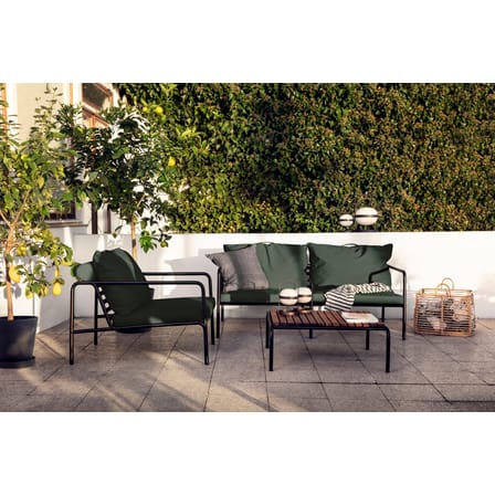 Fauteuil rembourré Avon métal tissu vert - Houe