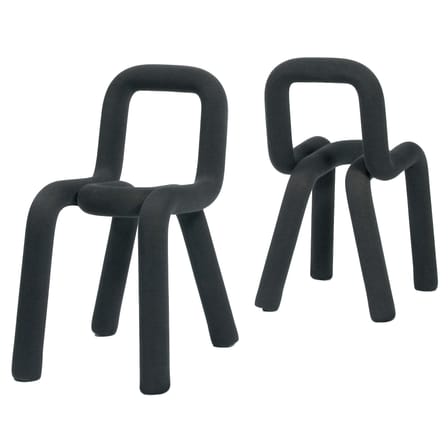 Bold Padded chair textile grey Fabric - Moustache