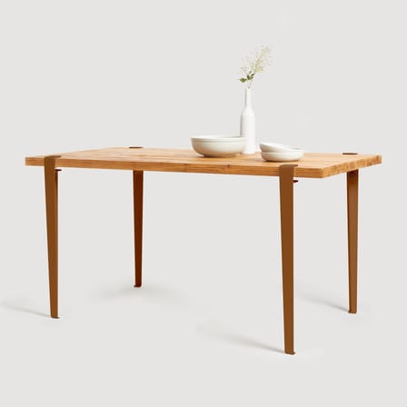 Pied  métal marron avec fixation étau / By Heju - H 75 cm / Pour créer table & bureau - TIPTOE