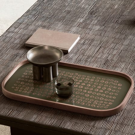 Plateau Second Nature verre vert / 53 x 31 cm - Ethnicraft