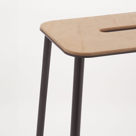 Sgabello Adam pelle beige / H 50 cm - Interno - Frama 