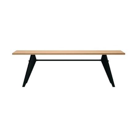 Table rectangulaire EM Table bois naturel / 240 x 90 cm - By Jean Prouvé, 1950 - Vitra