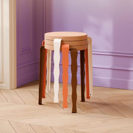 Tabouret empilable Lou Vague by Uchronia / Chêne - TIPTOE