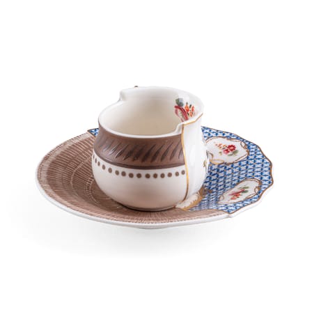 Tasse à café Hybrid Djenne céramique multicolore / Set tasse à café + soucoupe - Seletti