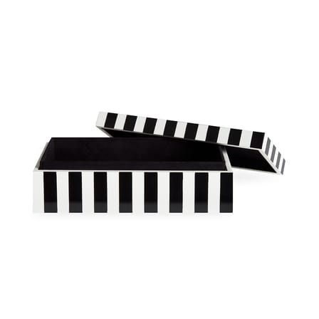 Boîte Op Art Small bois blanc noir / Laque - 20 x 10 cm - Jonathan Adler