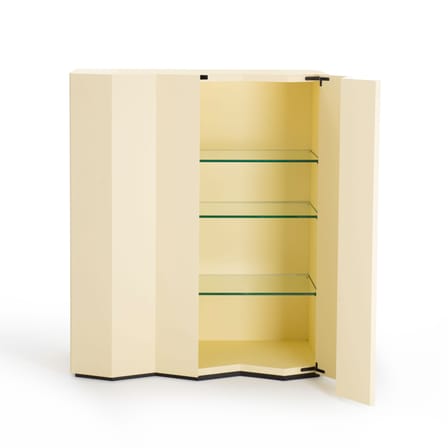 Armoire Z24 726 bois jaune / L 101 x H 120 x P 53 cm - Façade en zigzag - Zanotta