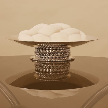 Centre de table Babylone métal / Ø 40 x H 9 cm - Christofle