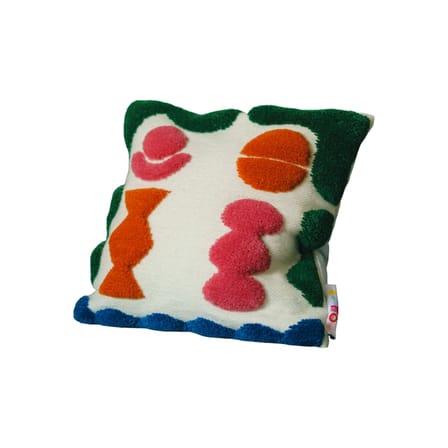 Columns Cushion textile multicoloured / 45 x 45 cm - Hand-woven recycled Wool - COLORTHERAPIS