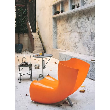Fauteuil Felt chair plastique matériau composite rouge / Marc Newson, 1993 - Fibre de verre - Cappellini