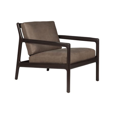 Fauteuil rembourré Jack Indoor cuir marron / Acajou & nubuck - Ethnicraft
