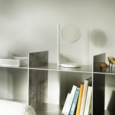 Pose Free standing mirror metal stone white / Adjustable magnifying mirror - Normann Copenhagen